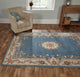 Tapis en laine Aubusson Bleu et beige