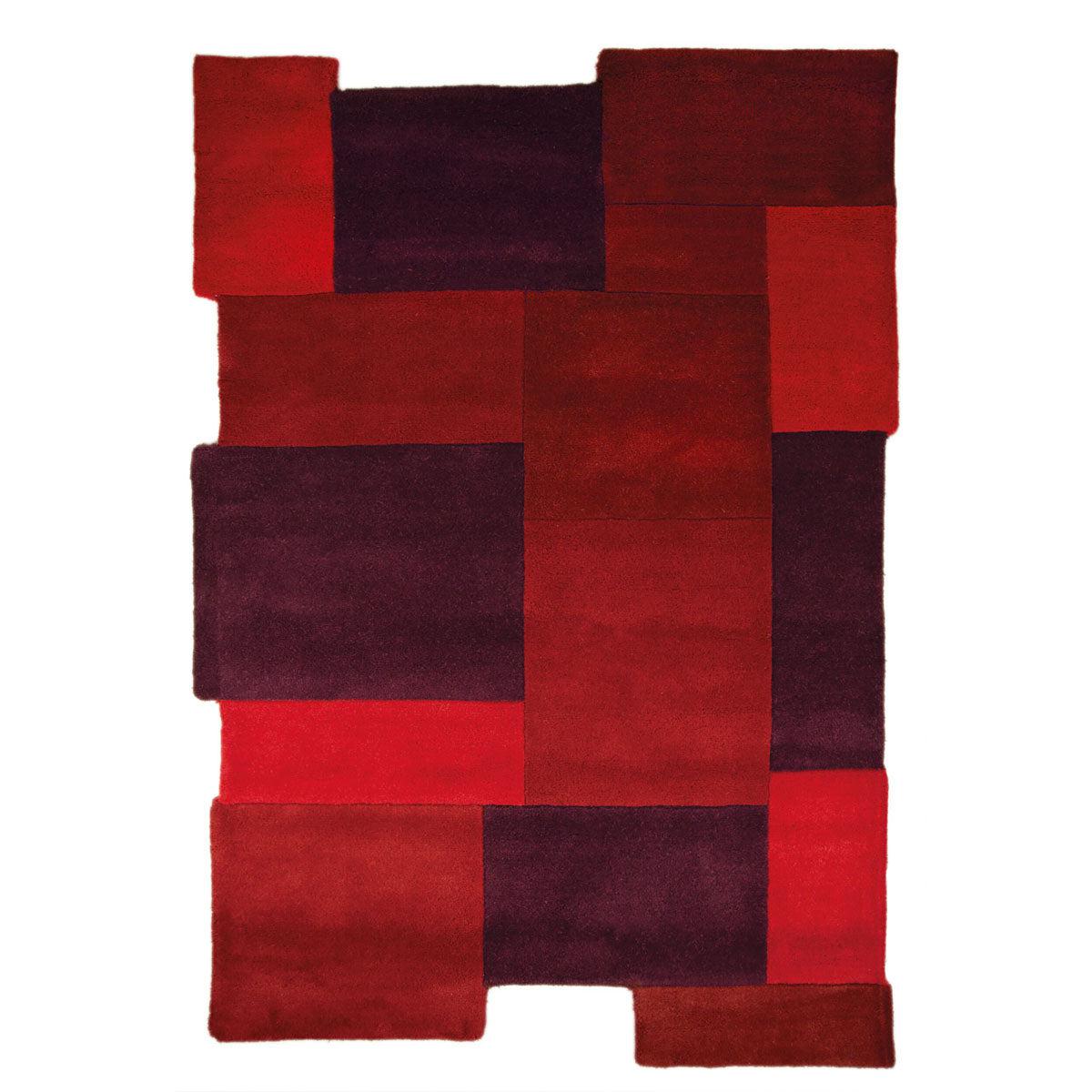 Tapis laine Collage Rouge