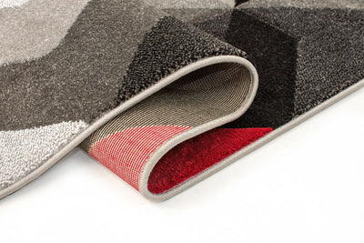 Tapis Shaggy Aurora Gris/Rouge 160x230cm