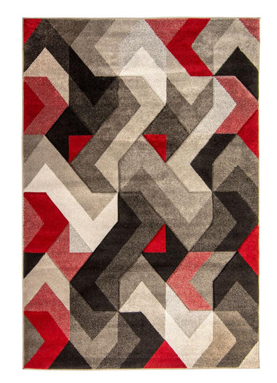 Tapis Shaggy Aurora Gris/Rouge 160x230cm