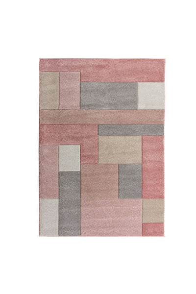 Tapis Cosmos Rose et gris