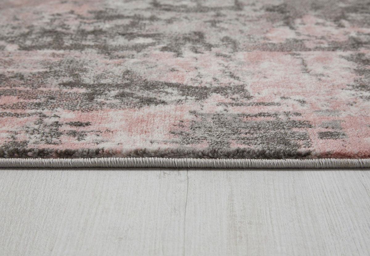 Tapis de couloir vintage Gris et Rose 80x300cm