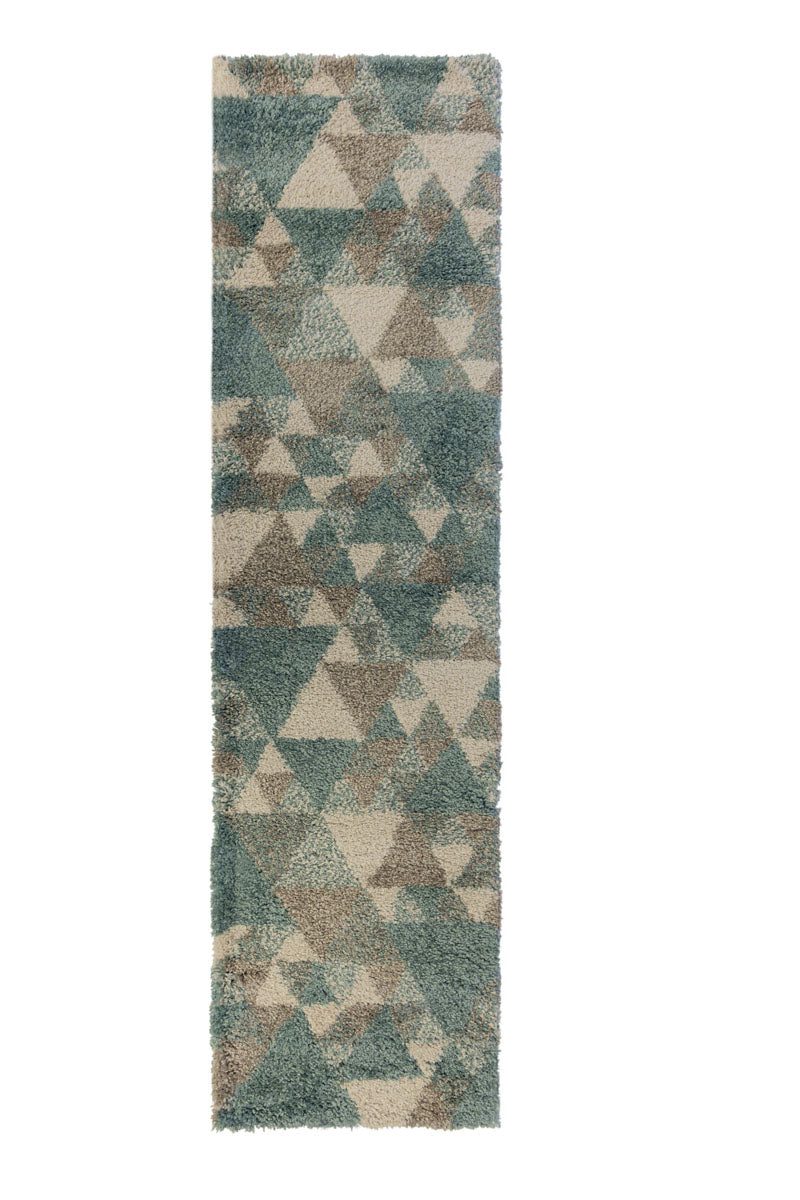 Tapis de couloir Shaggy Nuru Bleu Gris 60x230cm