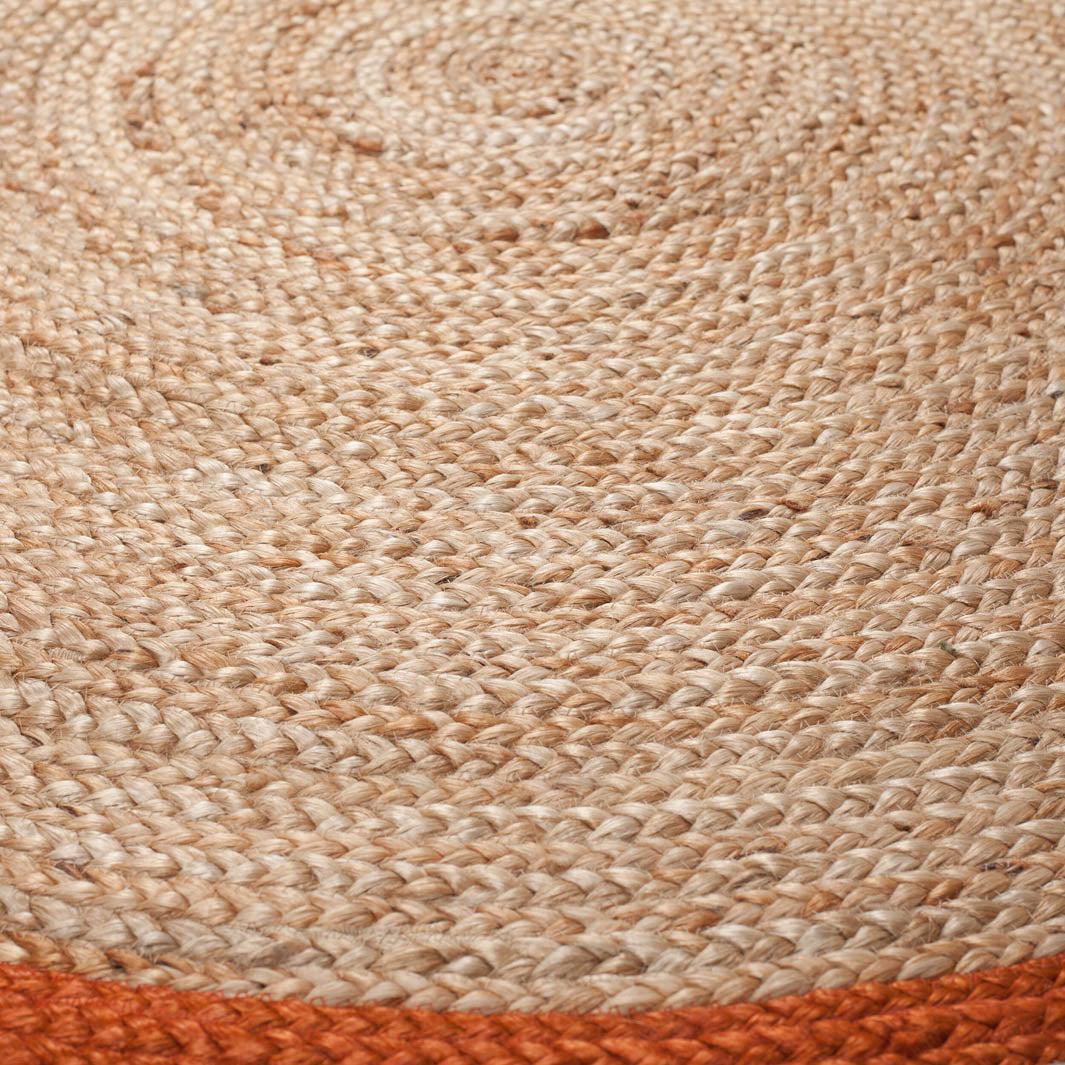 Tapis Jute rond Istanbul orange 150cm