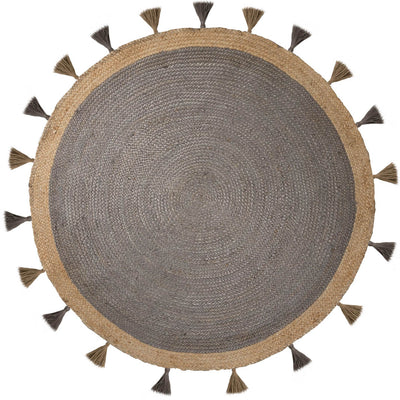 Tapis Jute rond Istanbul gris 150cm