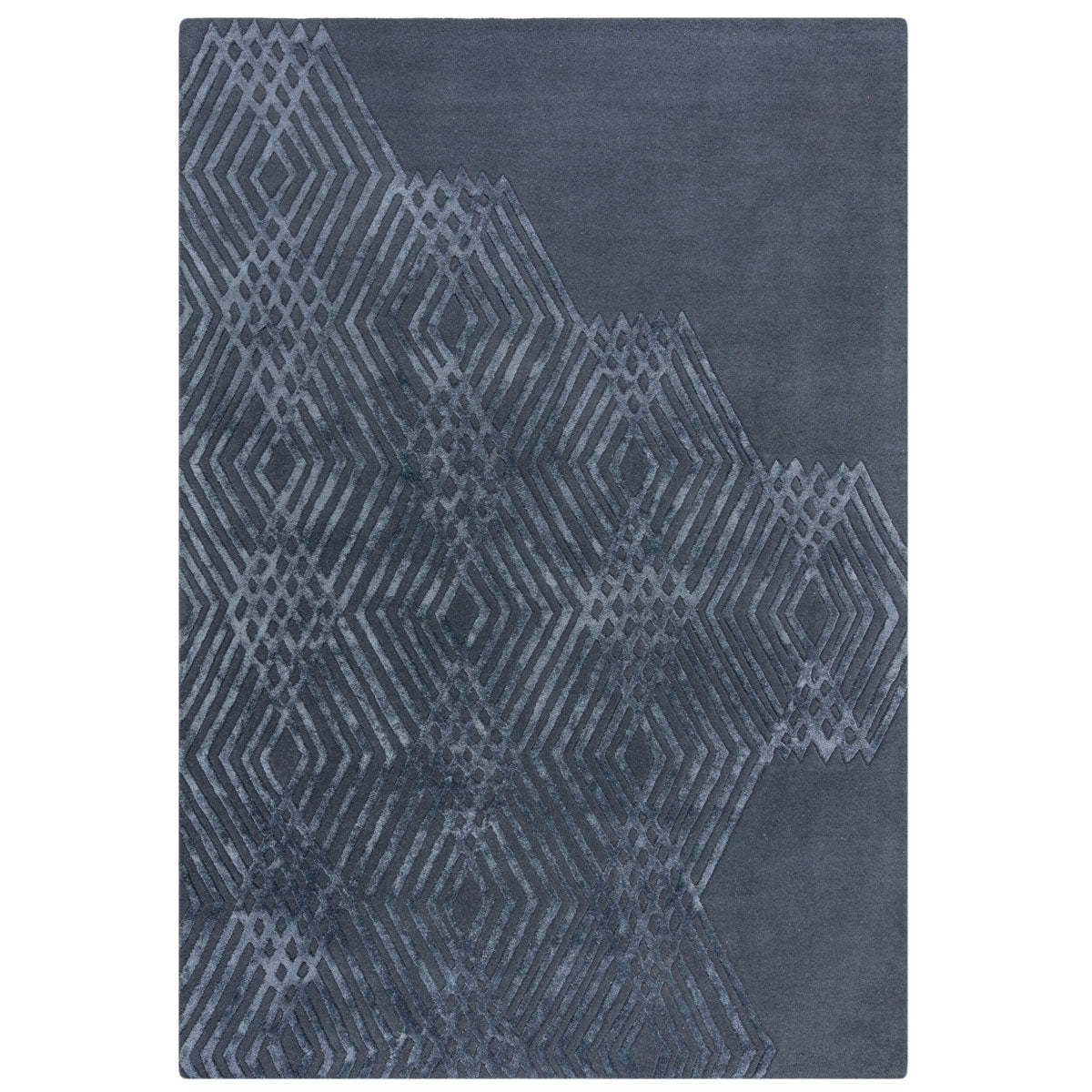 Tapis en laine Diamonds Bleu 120x170cm