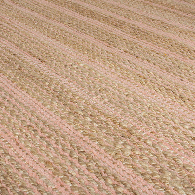 Tapis de couloir jute et rose 60x230cm