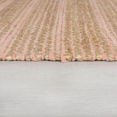 Tapis de couloir jute et rose 60x230cm