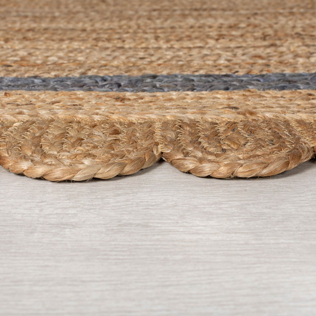 Tapis en jute Grace Naturel et gris