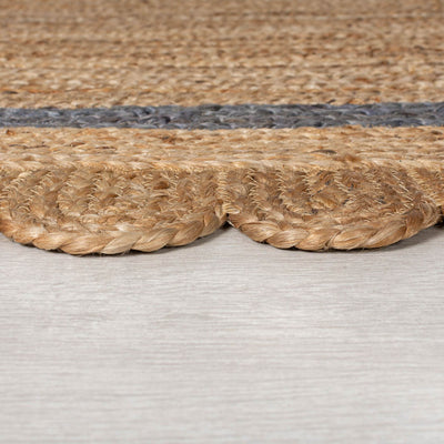 Tapis en jute Grace Naturel et gris