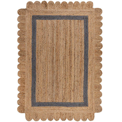 Tapis en jute Grace Naturel et gris