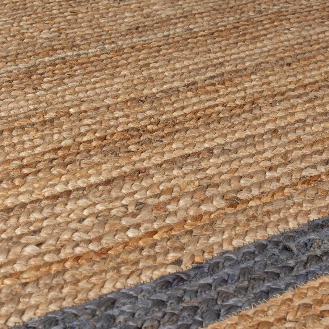 Tapis en jute Grace Naturel et gris