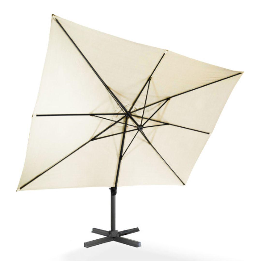 Parasol deporté 3x4m Sombra 360° rectangle crème