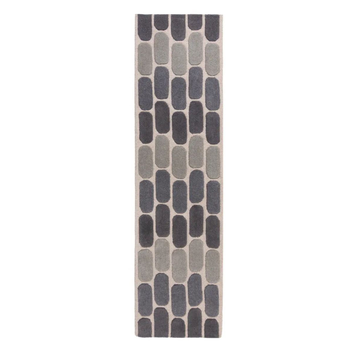 Tapis en laine Fossil gris 60x230cm