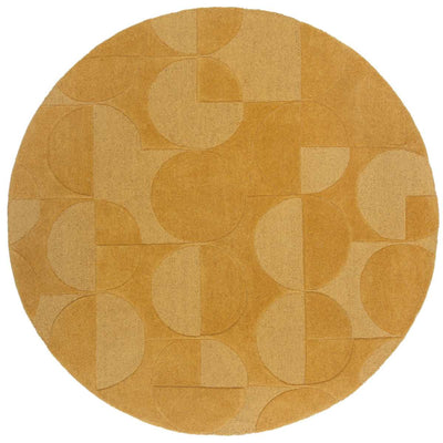 Tapis en laine rond Gigi Ocre