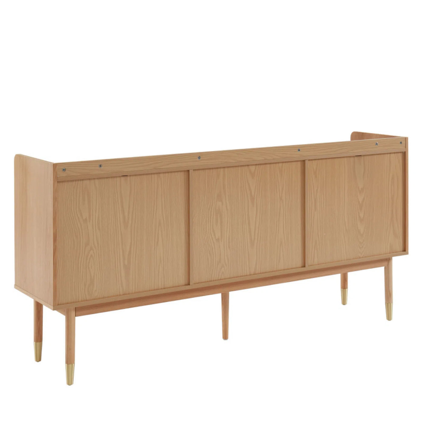 Buffet 2 portes 3 tiroirs en bois et cannage L180cm