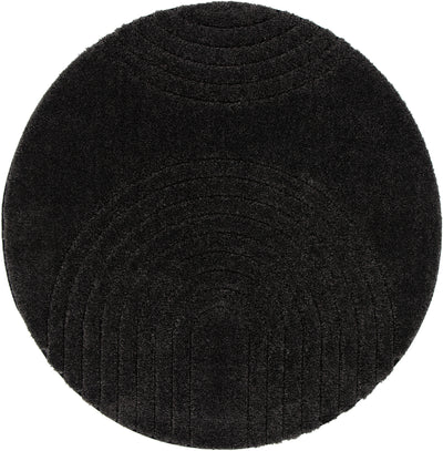 tapis épais rond noir - athena - ∅ 160. Vue 2 du tapis montrant des détails angle.