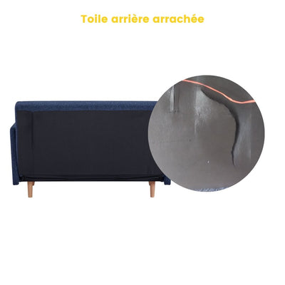 Canapé convertible 2 places BELUSHI en tissu bouclette Bleu L120cm