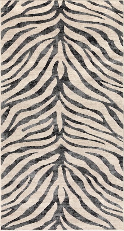Tapis Zébré Bohème Gris Foncé/Beige Luanda