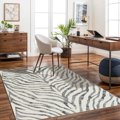 Tapis Zébré Bohème Gris Foncé/Beige Luanda