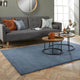 tapis laine bleu