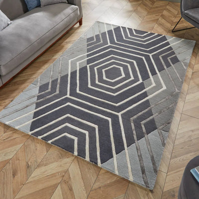 Tapis en laine Harlow Gris 160x230cm "Imparfait"