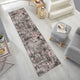 Tapis de couloir vintage Gris et Rose 80x300cm