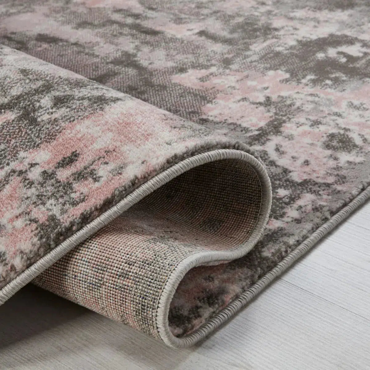 Tapis de couloir vintage Gris et Rose 80x300cm