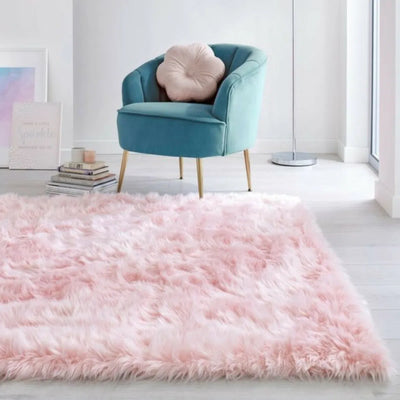 Tapis effet fourrure Rose