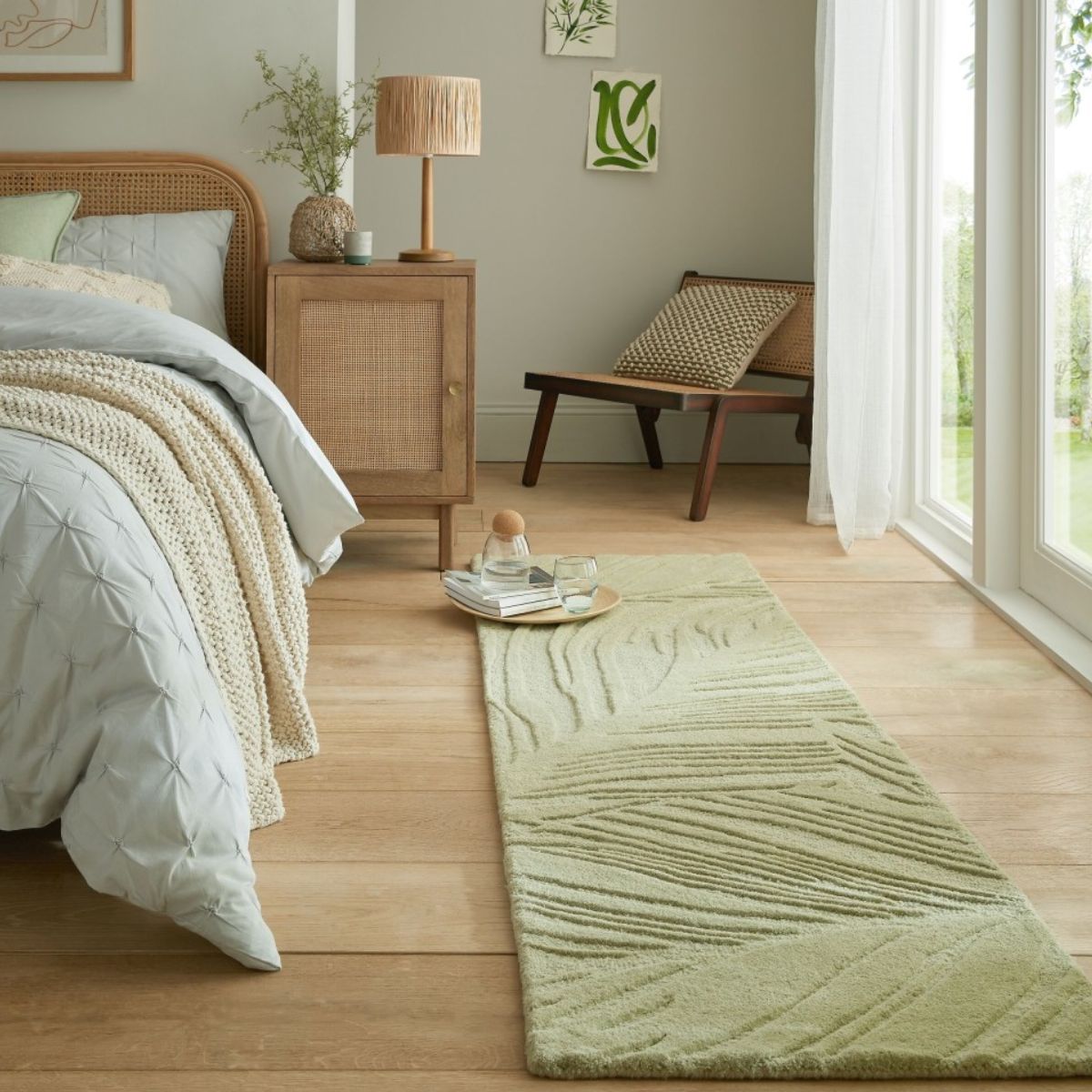 Tapis Lino vert en laine