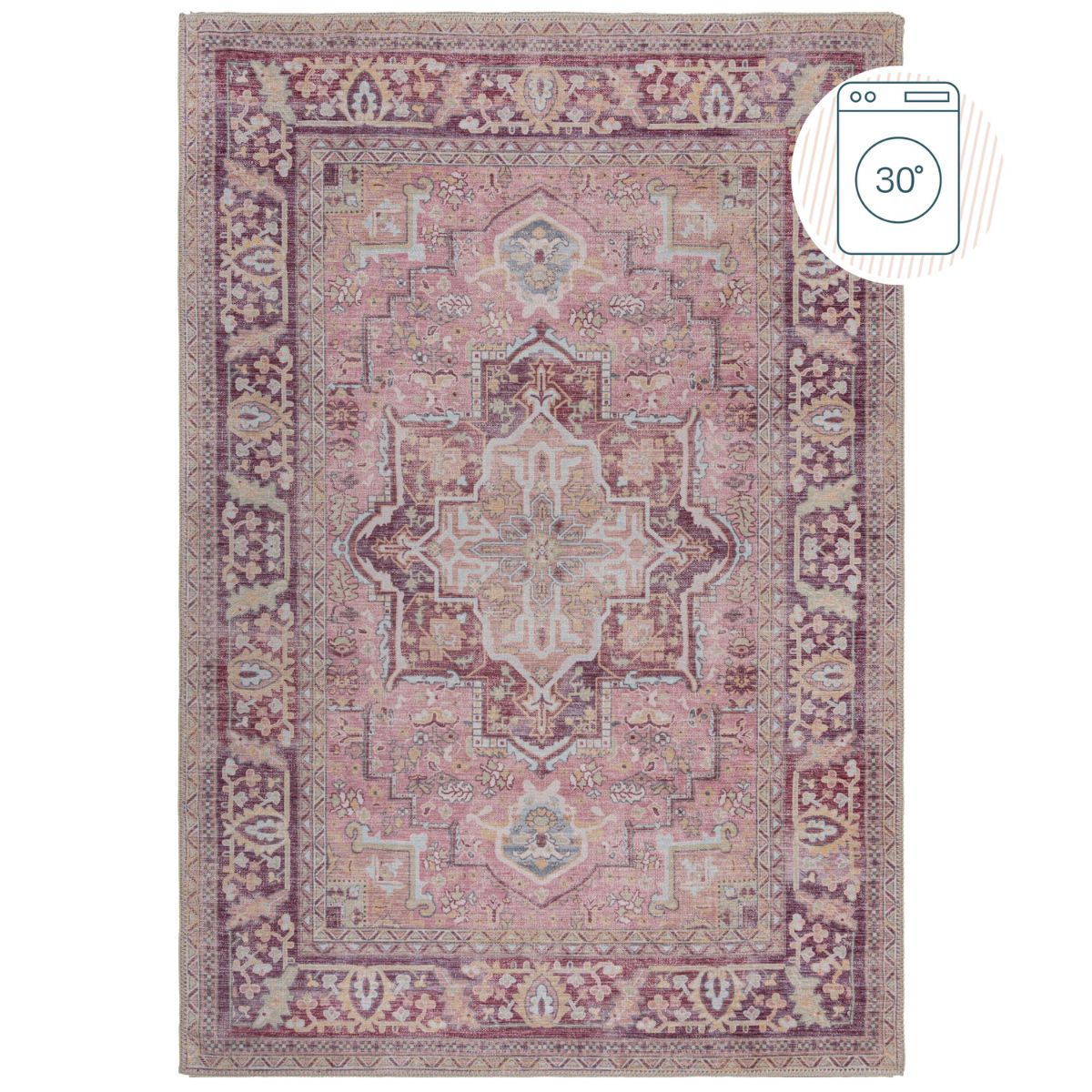 Tapis lavable  Windsor 160x230cm Rose