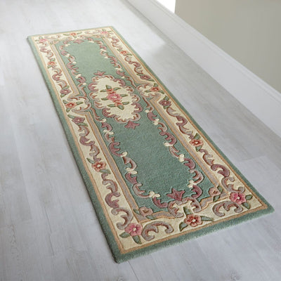 Tapis de couloir en laine Royal Aubusson Vert 67x210cm