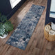 Tapis de couloir vintage Bleu marine et gris 80x300cm