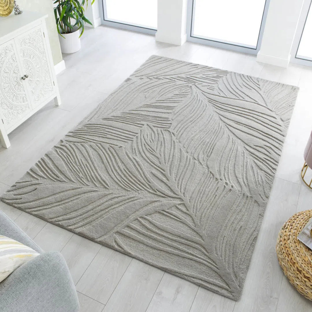 Tapis Lino Leaf Gris