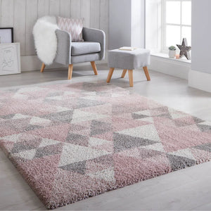 tapis shaggy rose