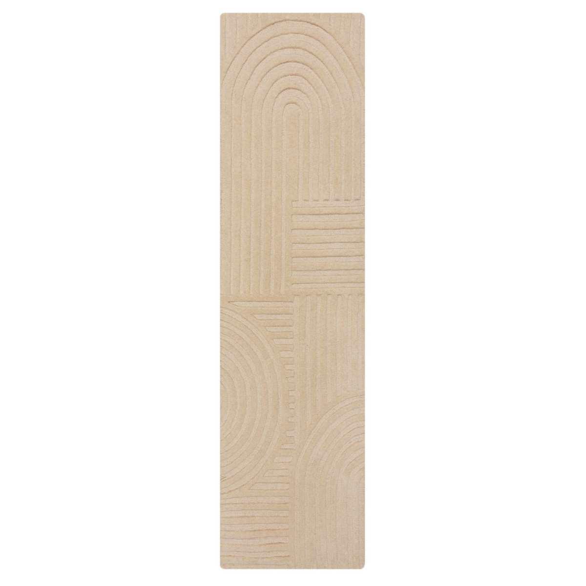 Tapis de couloir en laine Zen garden Beige