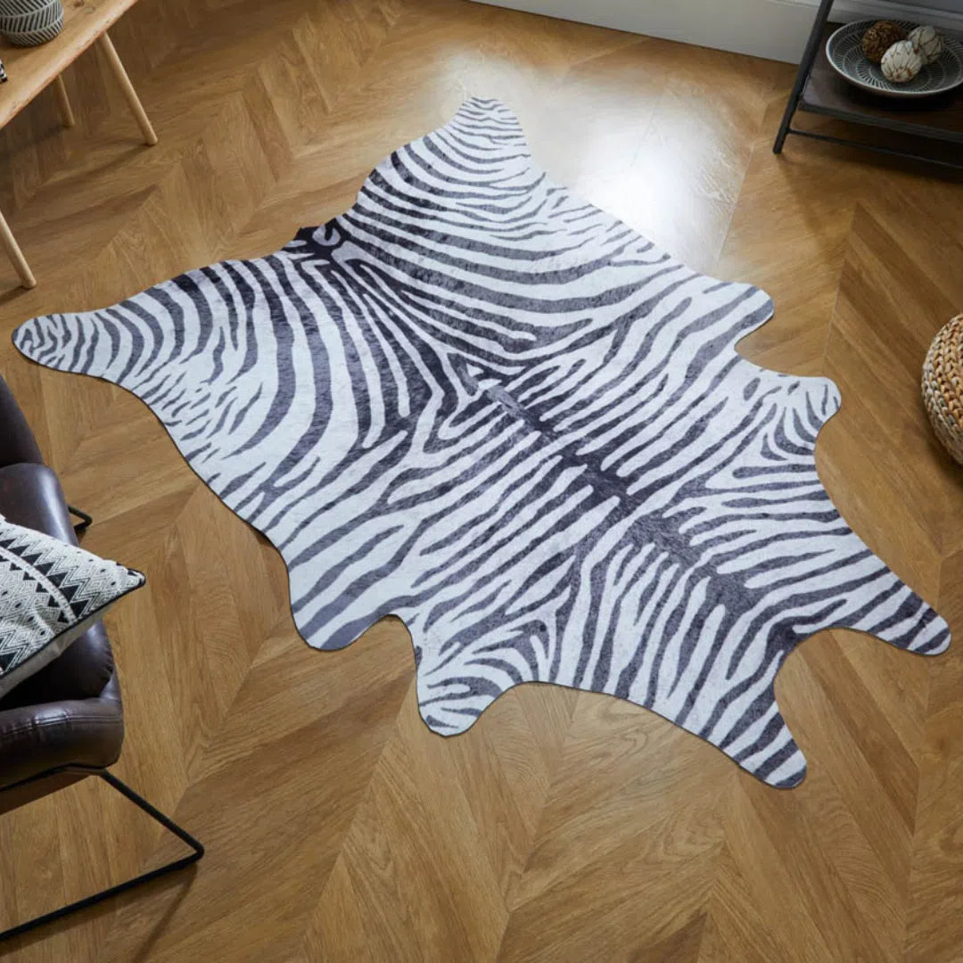 Tapis effet peau de Zebre