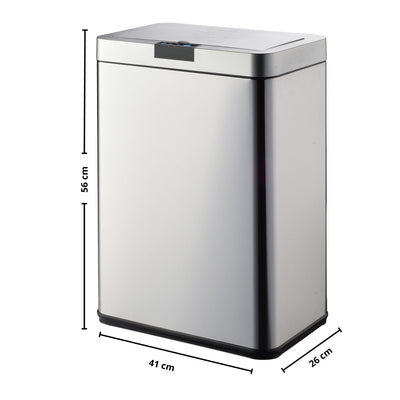 Poubelle automatique 60L INOX avec cerclage