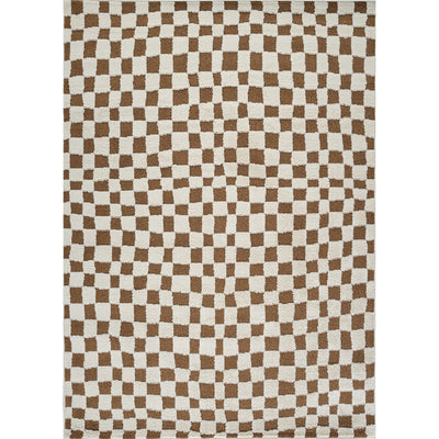 Tapis Scandinave à Carreaux Terracotta Gijon