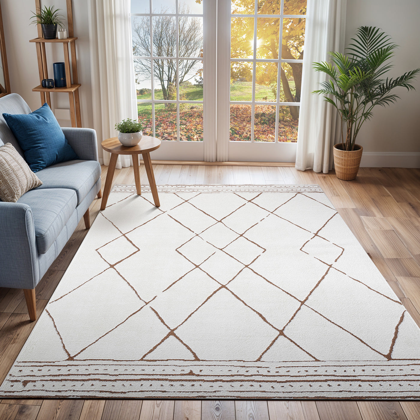 Tapis Berbère Ethnique Ivoire/Terracotta Habana