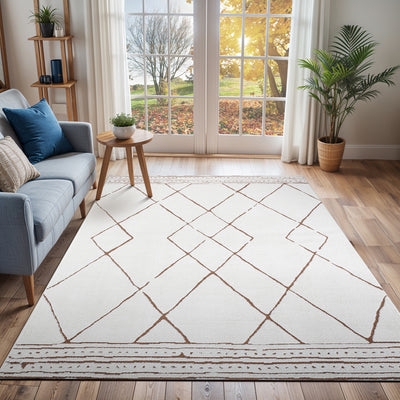 Tapis Berbère Ethnique Ivoire/Terracotta Habana