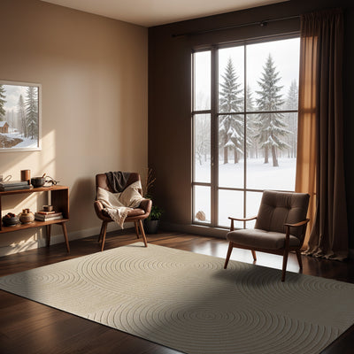 Tapis d'Intérieur/Extérieur Scandinave Moderne Beige Kaysa