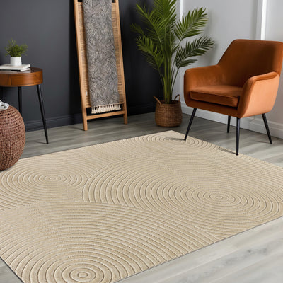Tapis d'Intérieur/Extérieur Scandinave Moderne Beige Kaysa