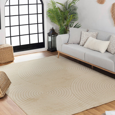 Tapis d'Intérieur/Extérieur Scandinave Moderne Beige Kaysa