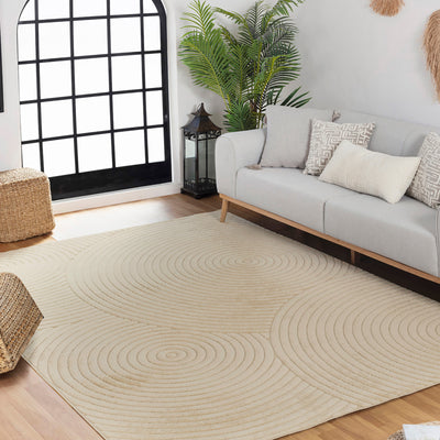 Tapis d'Intérieur/Extérieur Scandinave Moderne Beige Kaysa