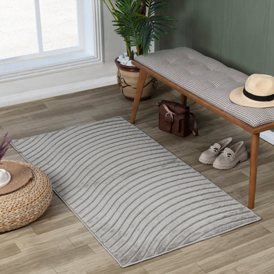 Tapis d'Intérieur/Extérieur Scandinave Moderne Gris  Kuta