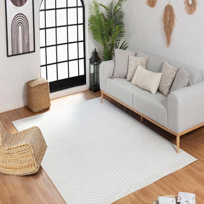 Tapis d'Intérieur/Extérieur Scandinave Moderne Blanc Kuta