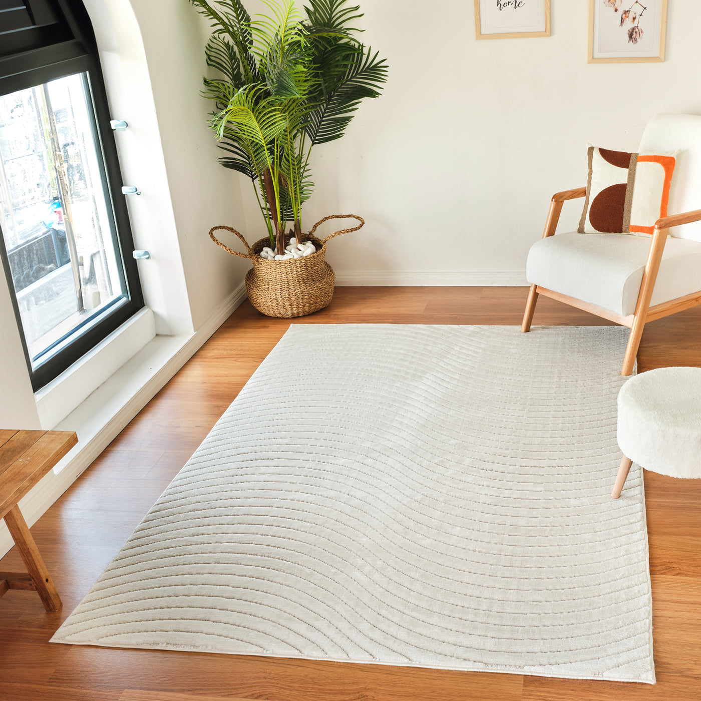 Tapis d'Intérieur/Extérieur Scandinave Moderne Blanc Kuta