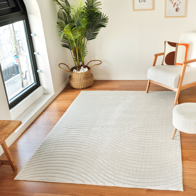 Tapis d'Intérieur/Extérieur Scandinave Moderne Blanc Kuta