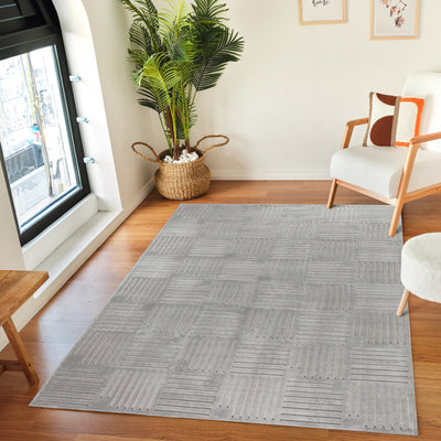 Tapis d'Intérieur/Extérieur Scandinave Moderne Gris  Curico